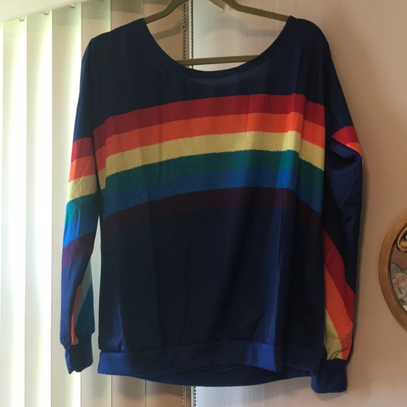 n/a Tops - Navy with Rainbow 🌈 Shirt